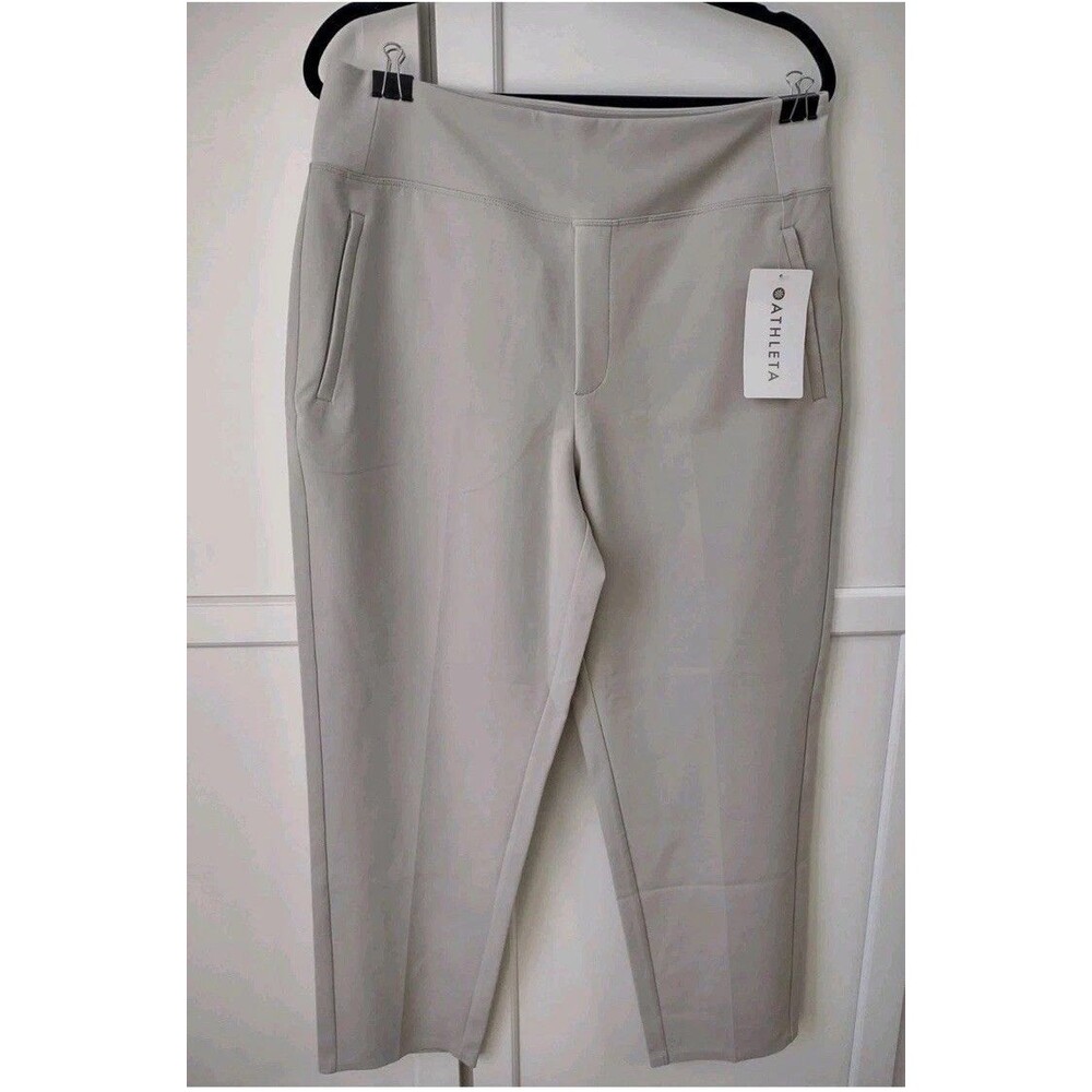 Athleta Size 14 Endless High-rise Pant New With Tags Zip Pockets Beige mushroom